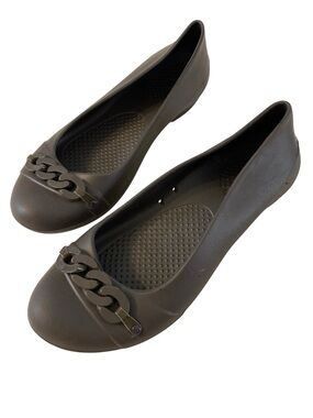 Crocs Gianna Link Ballet Flats Dark Brown Size 7
